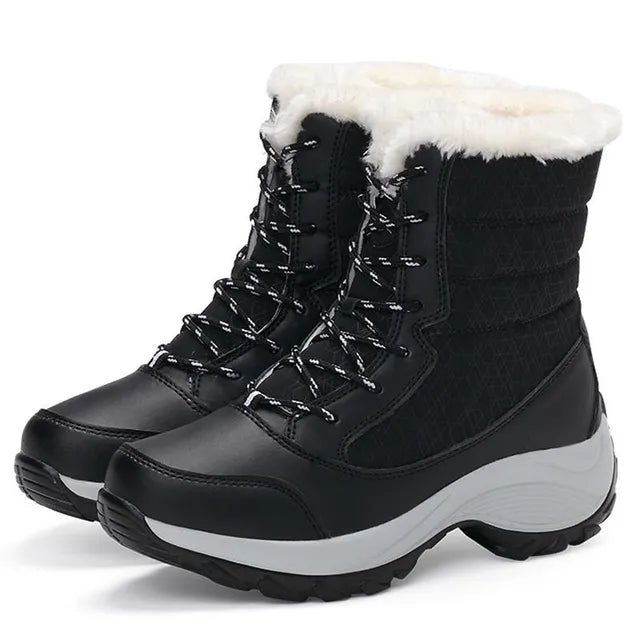 Damen Winterschuhe Gefüttert Mit Schnürung