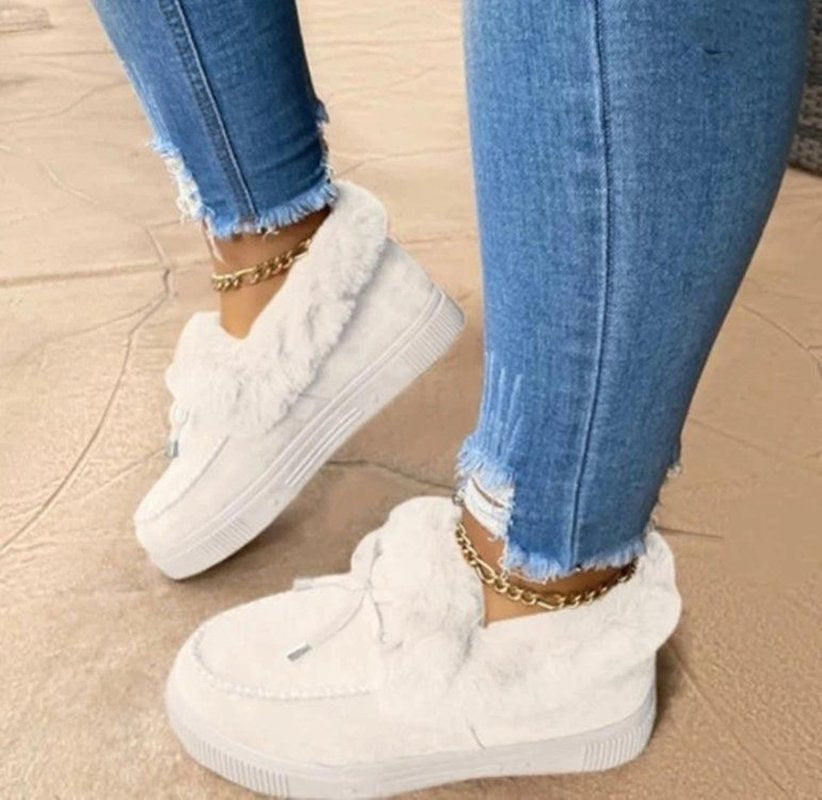 Damen Winterschuhe Mit Schleife Und Gefüttertem Rand | Winter