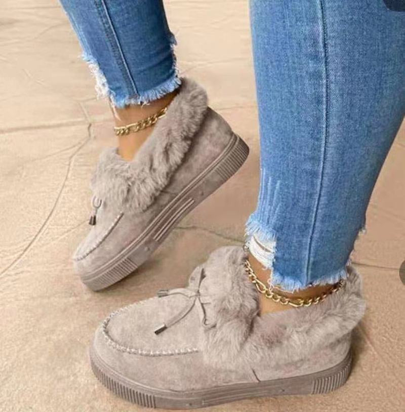 Damen Winterschuhe Mit Schleife Und Gefüttertem Rand | Winter