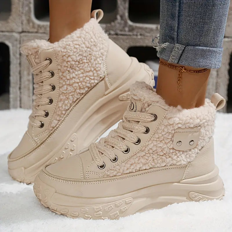 Damen Winterschuhe Mit Schnürung Und Plateausohle | Winter