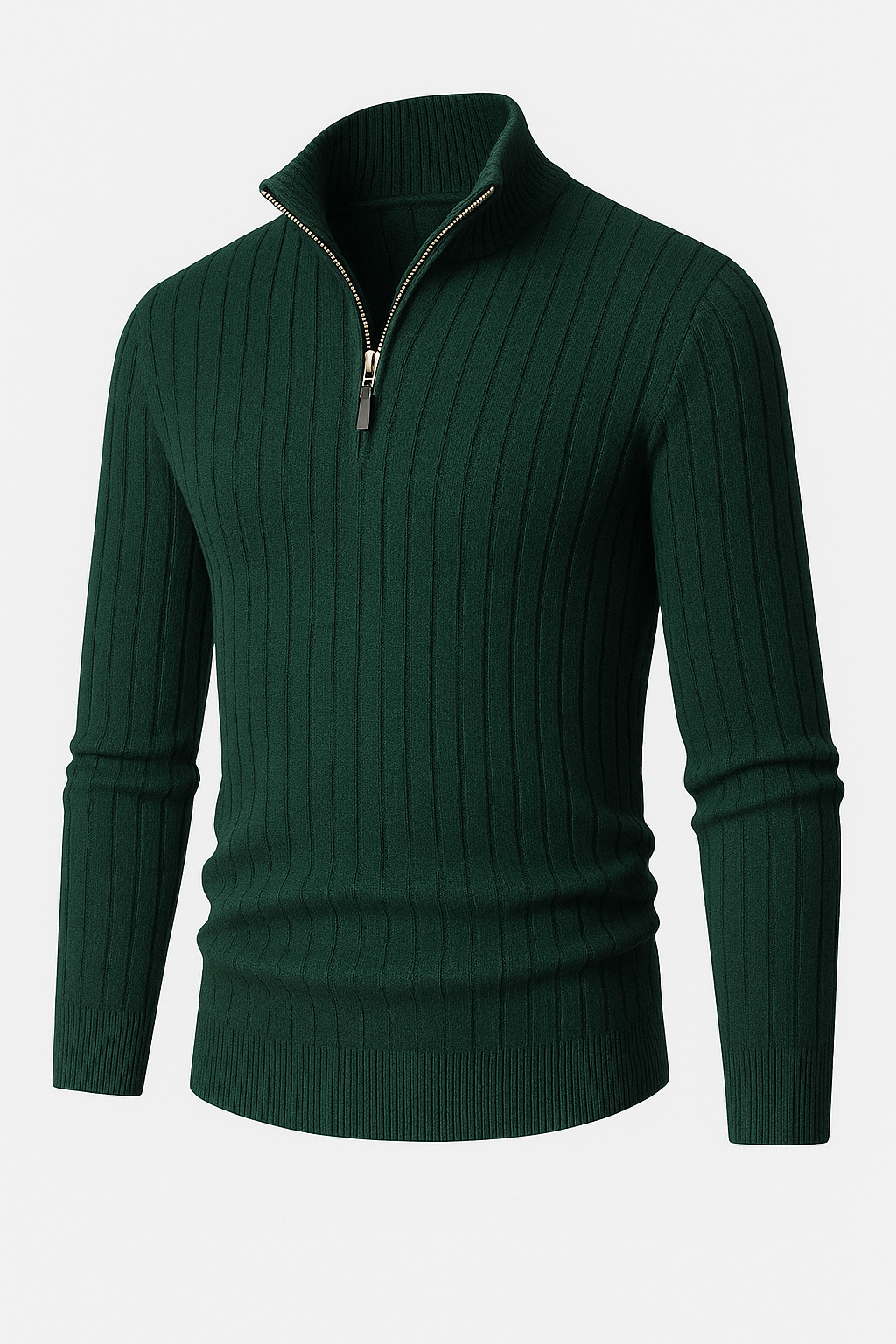 Eduard – Strickpullover mit Stehkragen und Reißverschluss-Detail