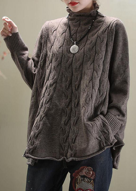 Damen Rollkragenpullover Mit Strickmuster | Langarm