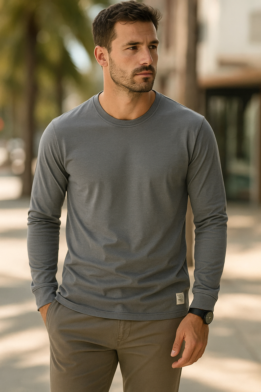 Felix – Langarmshirt mit Rundhalsausschnitt und komfortabler Passform