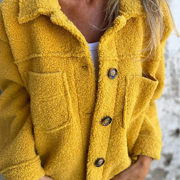 Fleecejacke Damen Mit Knöpfen & Brusttaschen | Teddy