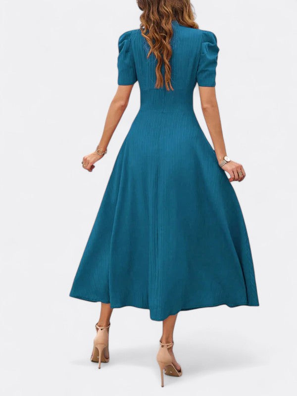 Helena | Damen Elegantes V-Ausschnitt Kleid | Midi