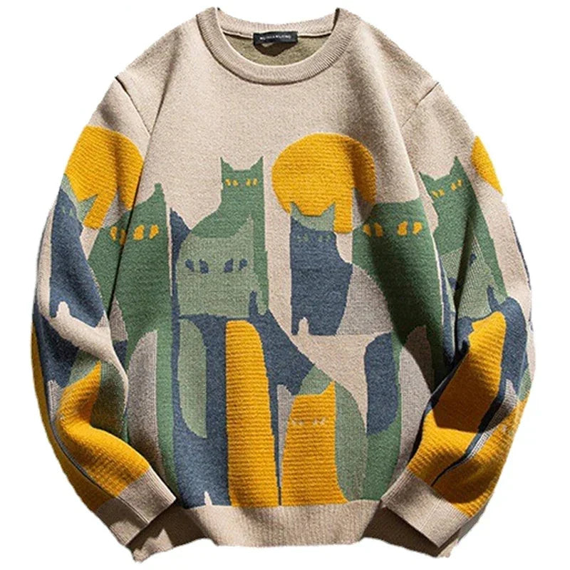 Herren Oversize Pullover Mit Rundhalsausschnitt | Bedruckt