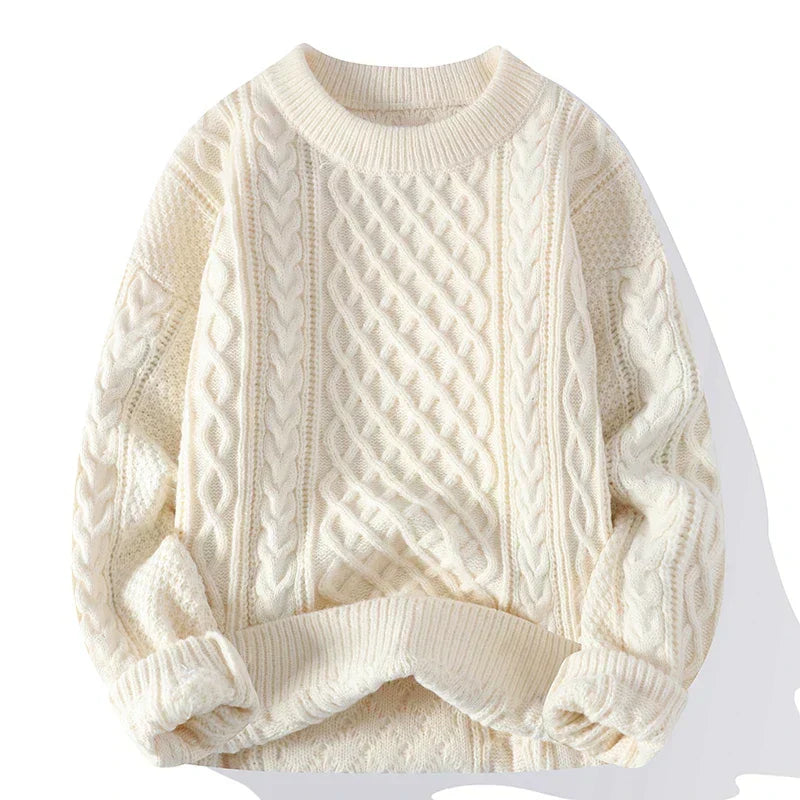 Herren Oversize Pullover Mit Zopfmuster | Strick