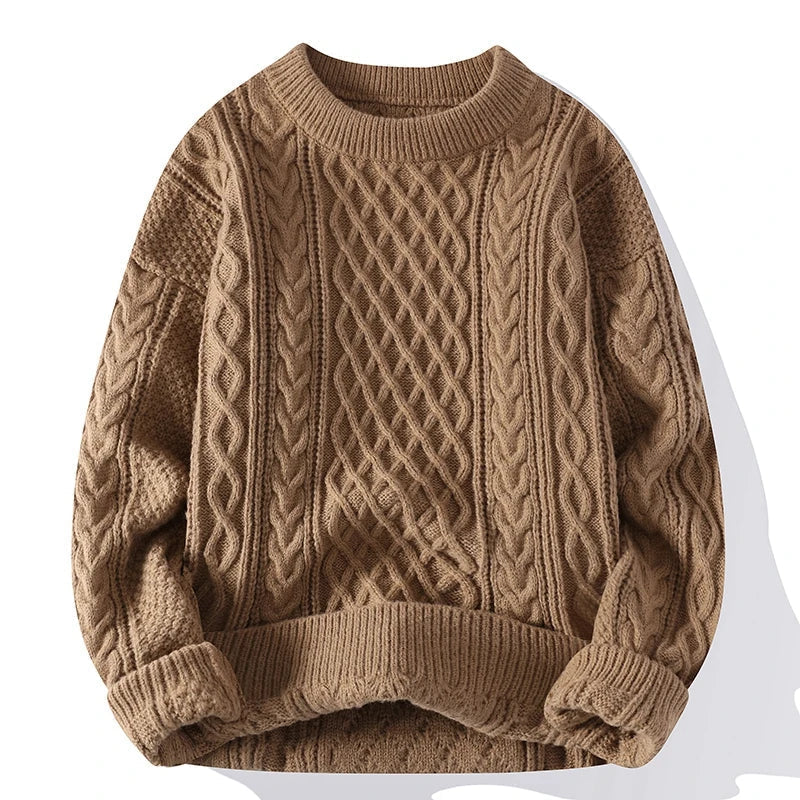 Herren Oversize Pullover Mit Zopfmuster | Strick