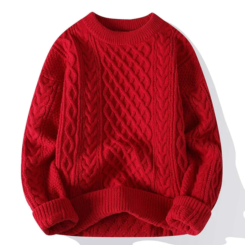 Herren Oversize Pullover Mit Zopfmuster | Strick