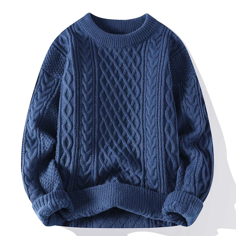 Herren Oversize Pullover Mit Zopfmuster | Strick