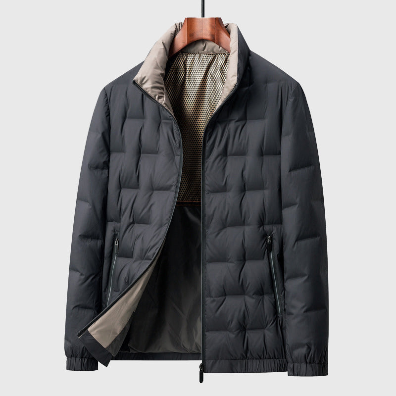 Herren Pufferjacke Mit Reißverschluss Und Stehkragen | Winter