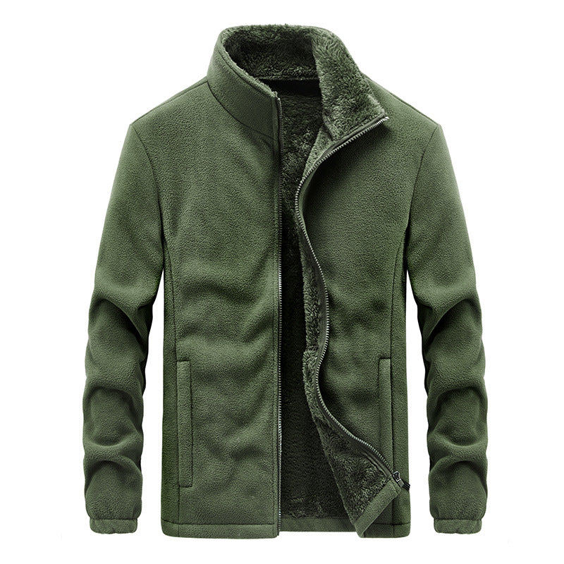 Herren Winter Fleecejacke Mit Stehkragen & Taschen | Warm