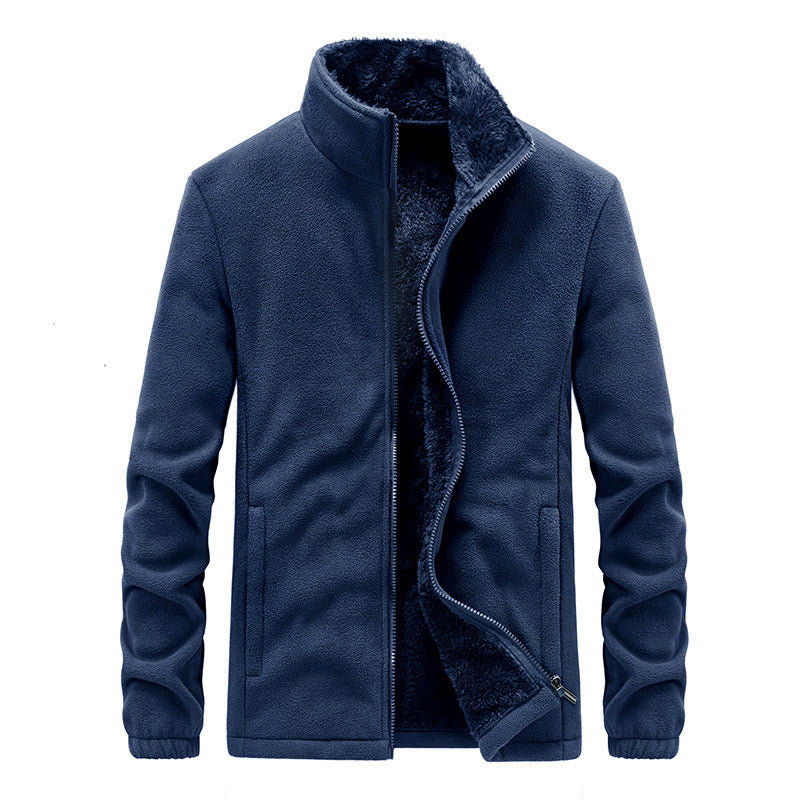 Herren Winter Fleecejacke Mit Stehkragen & Taschen | Warm