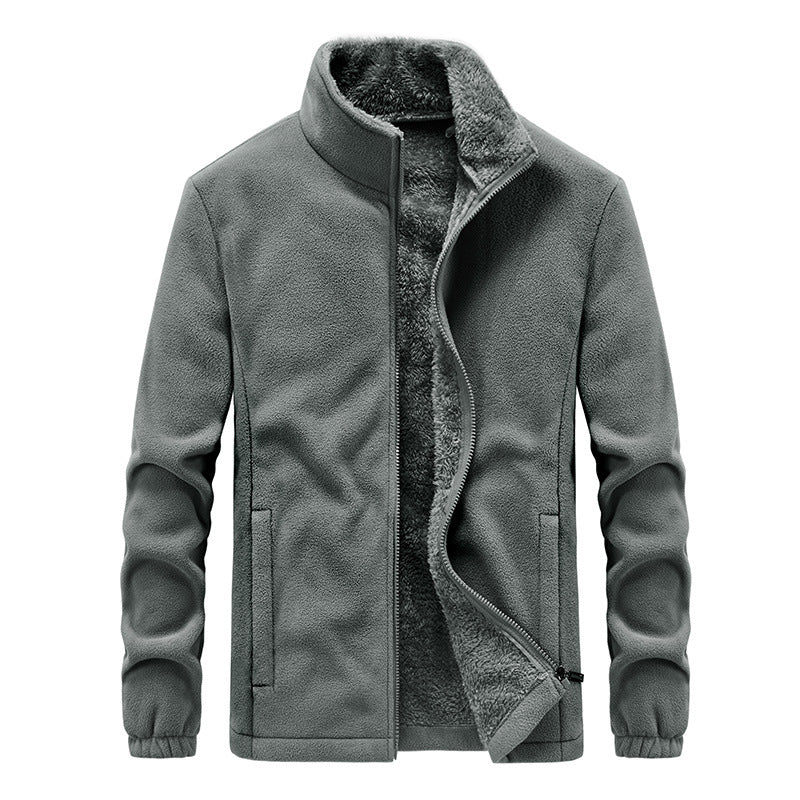 Herren Winter Fleecejacke Mit Stehkragen & Taschen | Warm