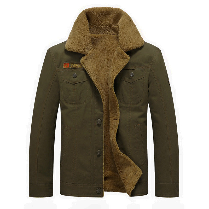 Herren Winterjacke Mit Fleece Gefüttert und Knöpfen | Warme