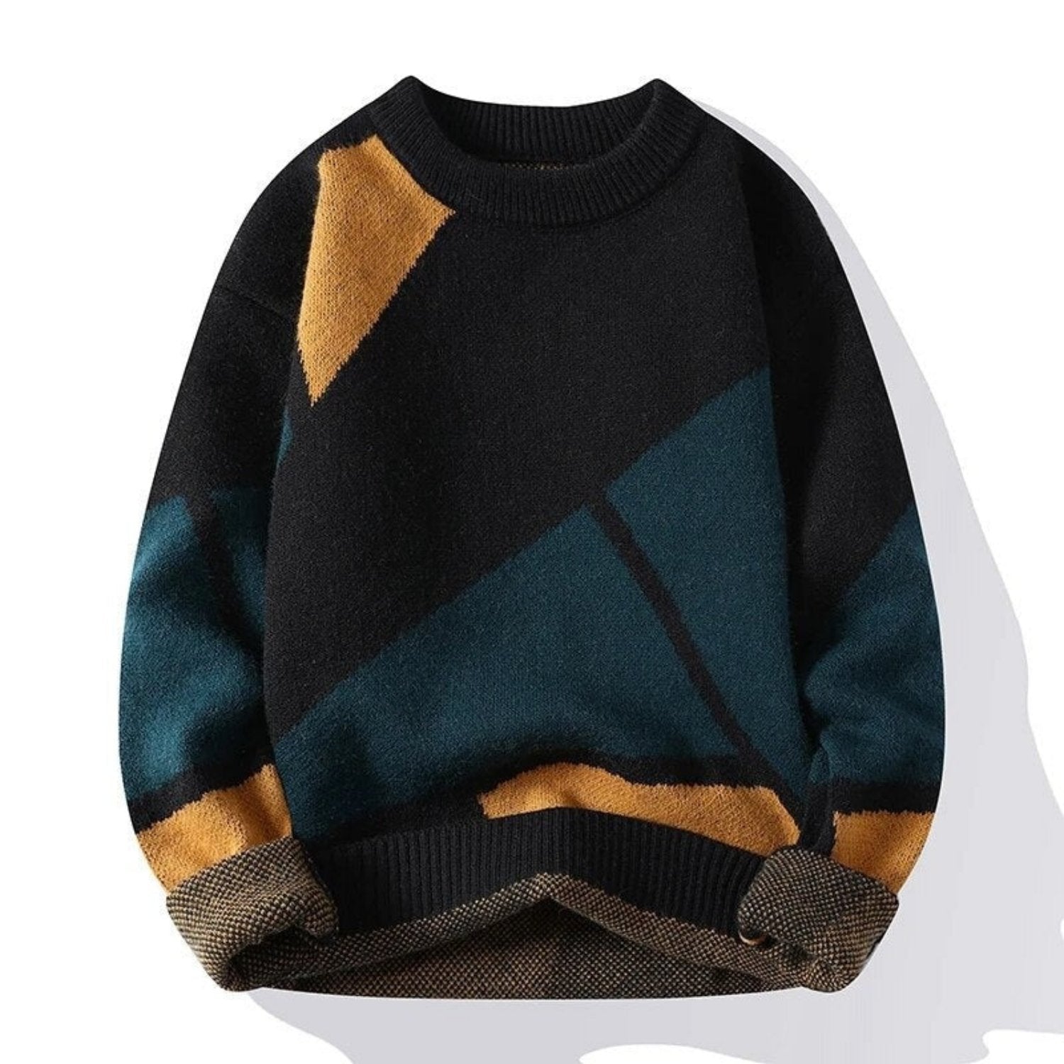 Herren pullover mit geometrischem Muster | Warm