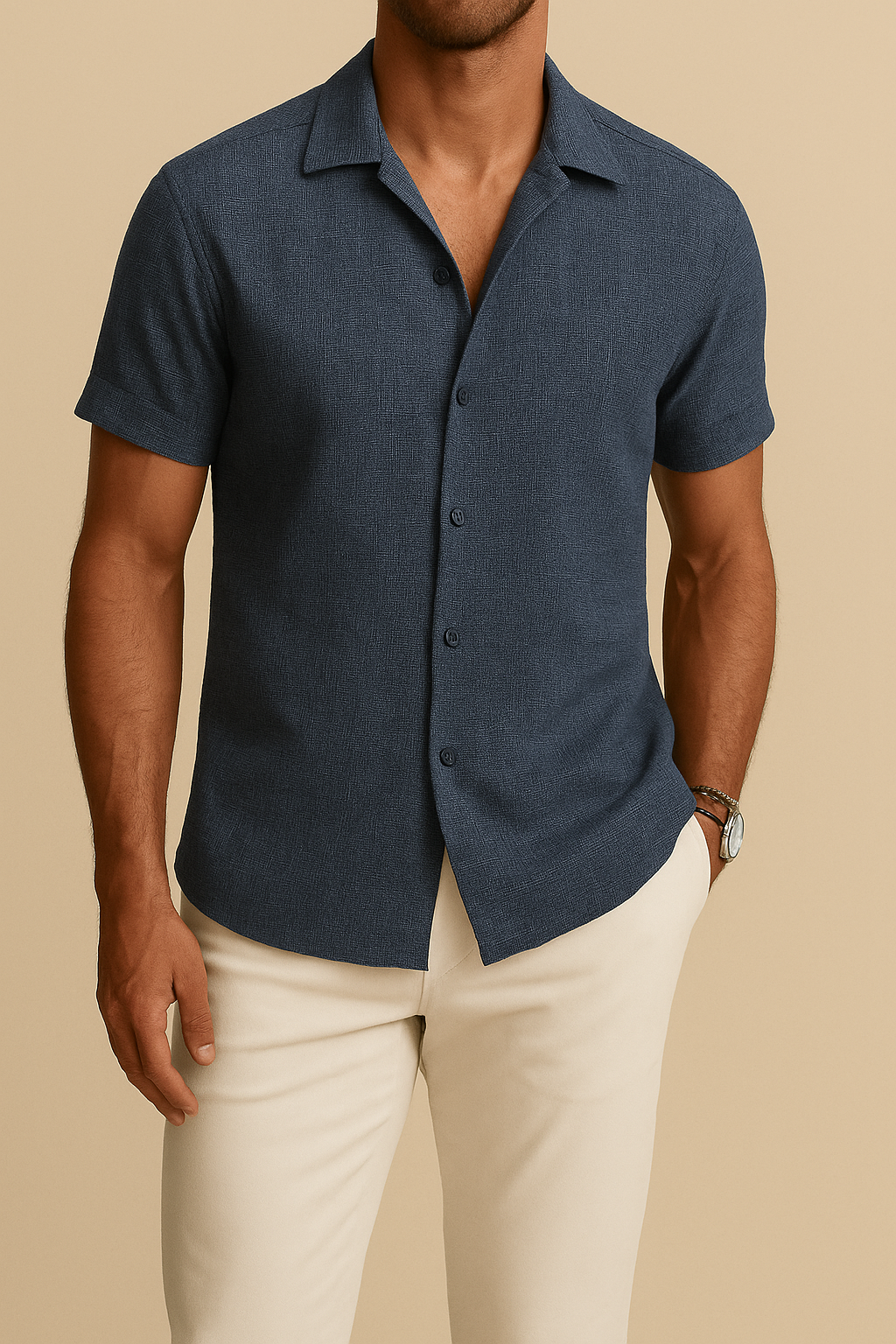 Jonas - Kurzarmhemd mit Reverskragen und entspanntem Schnitt, Herren Lässiger Look