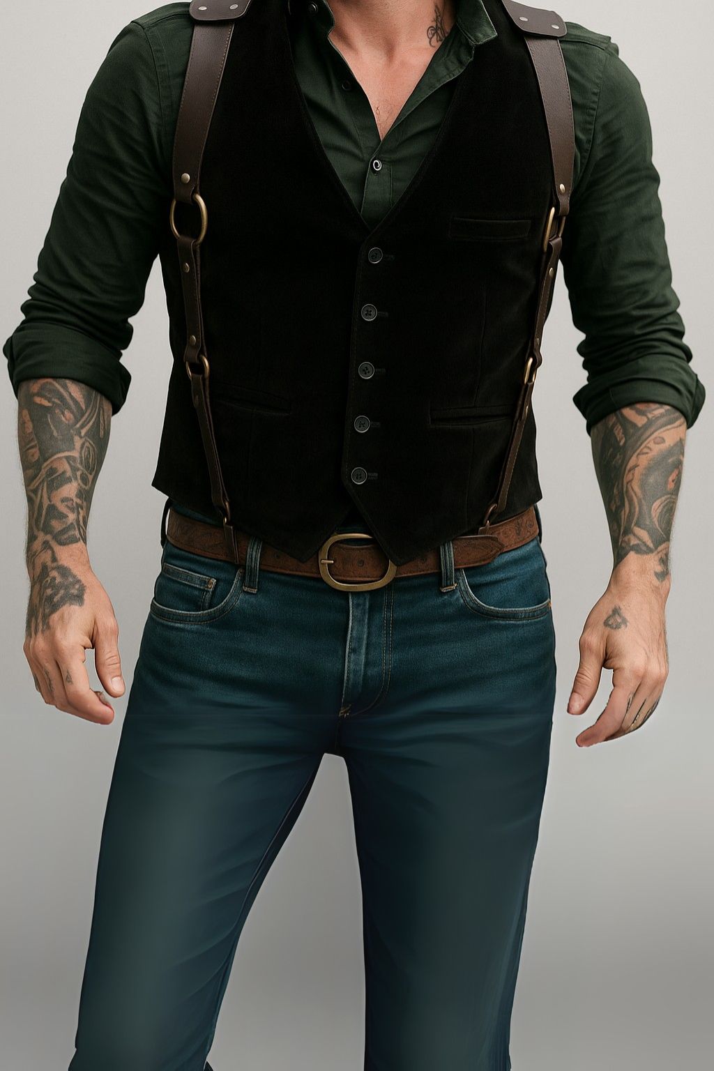 Leonard | Herren Vintage Retro Weste | Wendbar