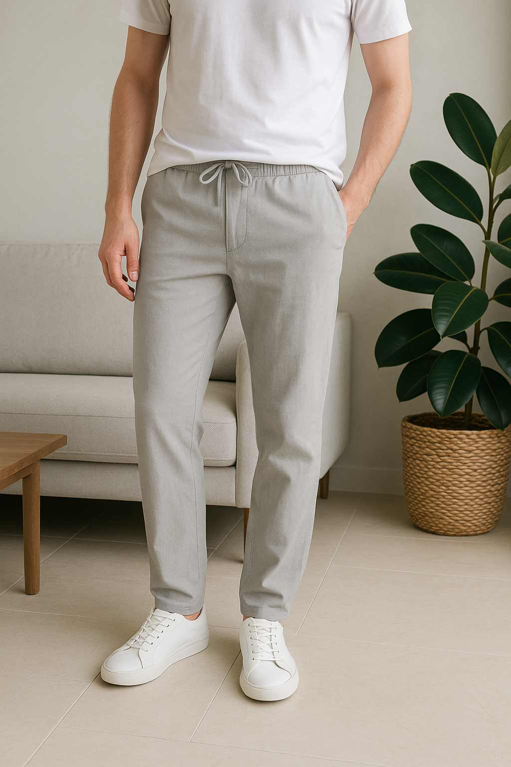 Lance - Leinenhose mit Relaxed Fit und Kordelzug