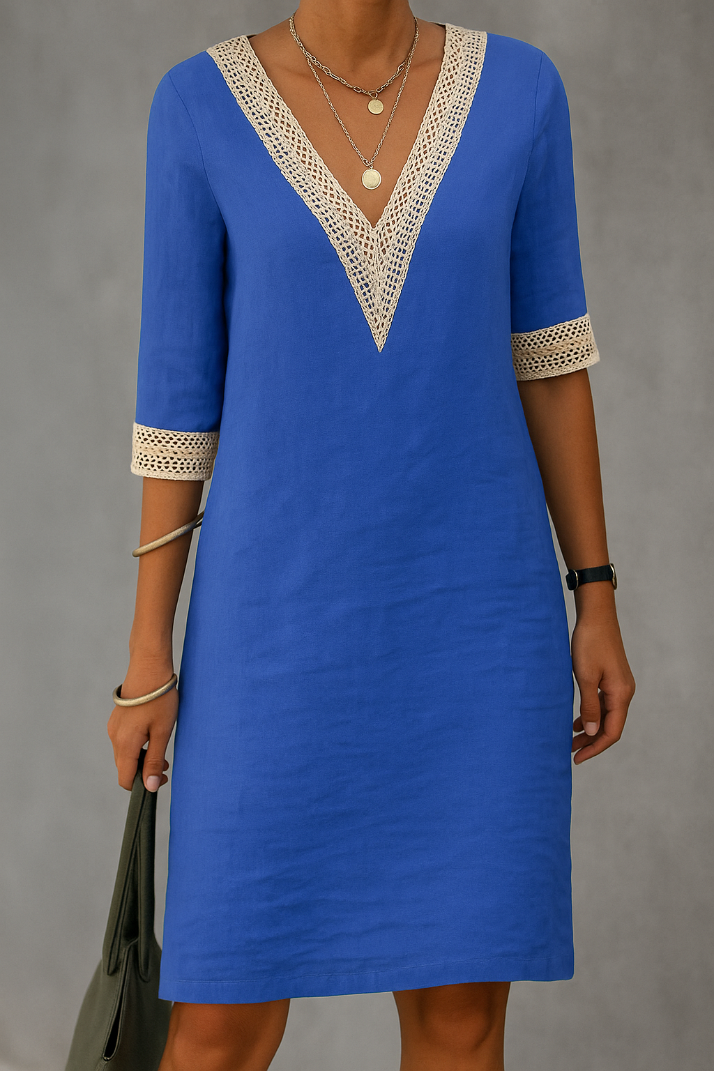 Lorena | Damen Lässig Spitze Kleid | Sommer