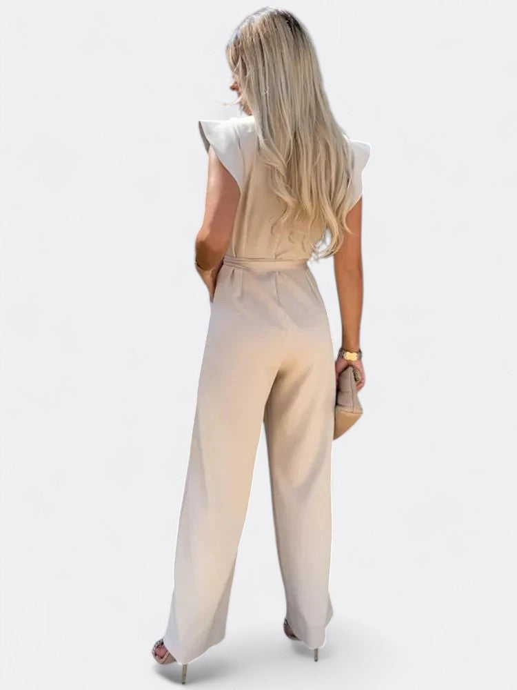 Marie | Damen Eleganter Kurzarm Jumpsuit | Sommer