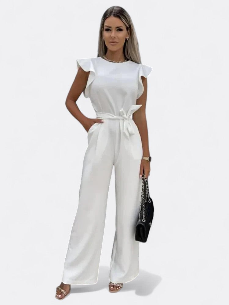 Marie | Damen Eleganter Kurzarm Jumpsuit | Sommer