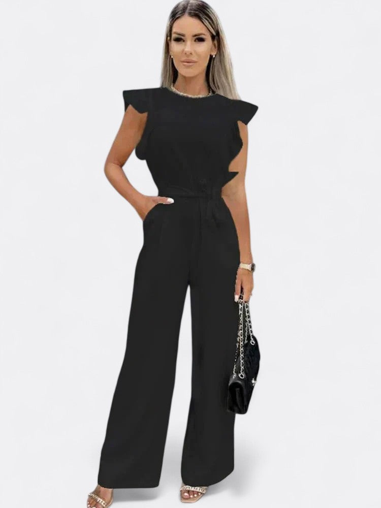Marie | Damen Eleganter Kurzarm Jumpsuit | Sommer
