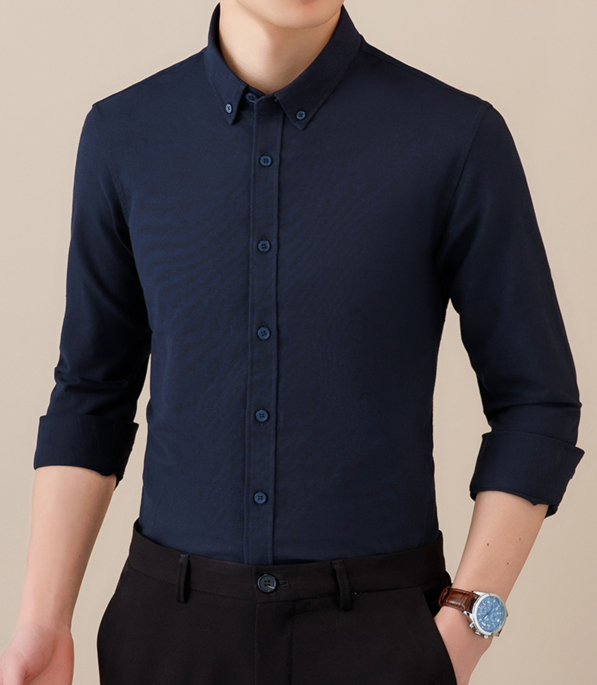 Nico - Slim-Fit Hemd mit Knopfleiste für Business und Freizeit