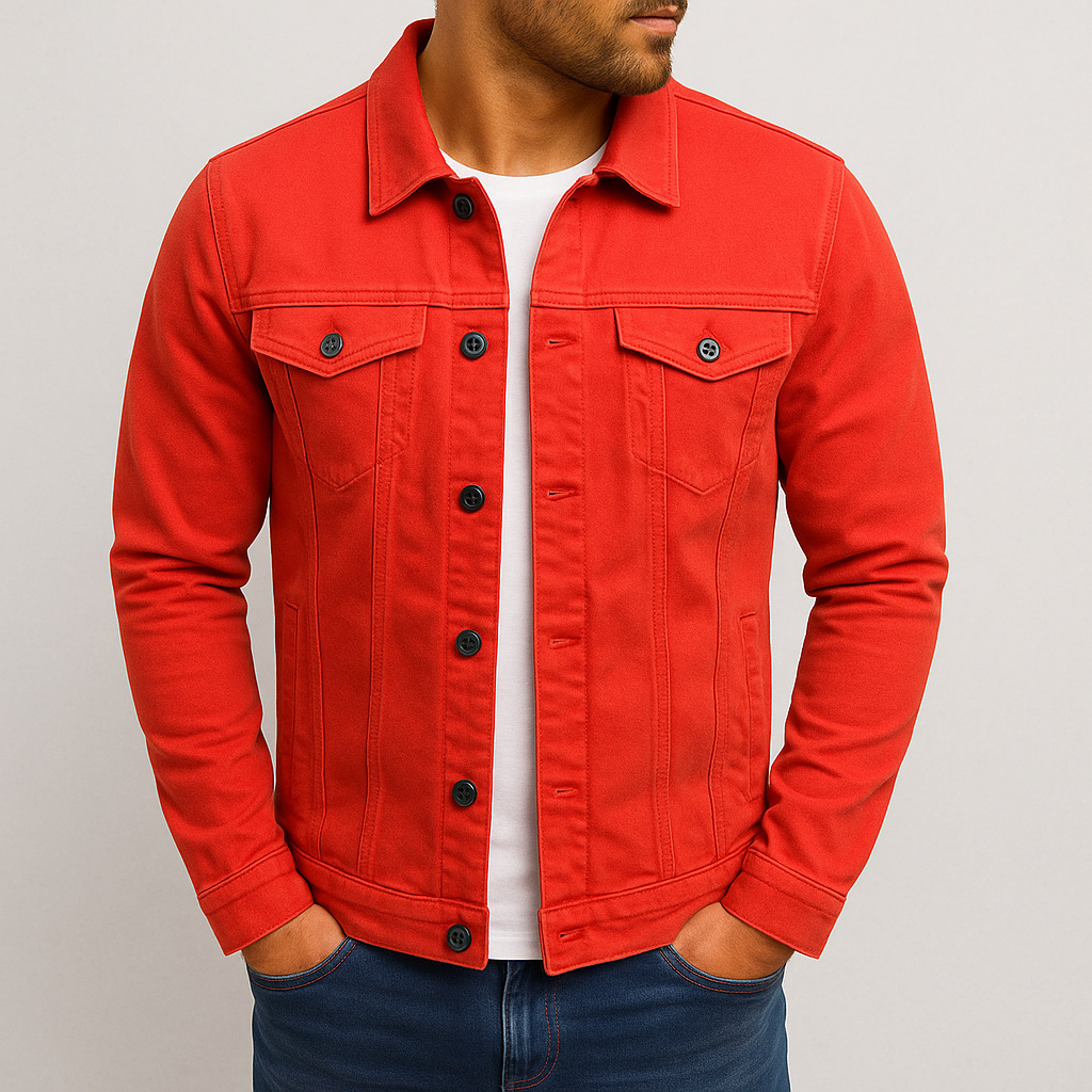 Nico - Slim-Fit Herren Jeansjacke mit klassischem Kragen
