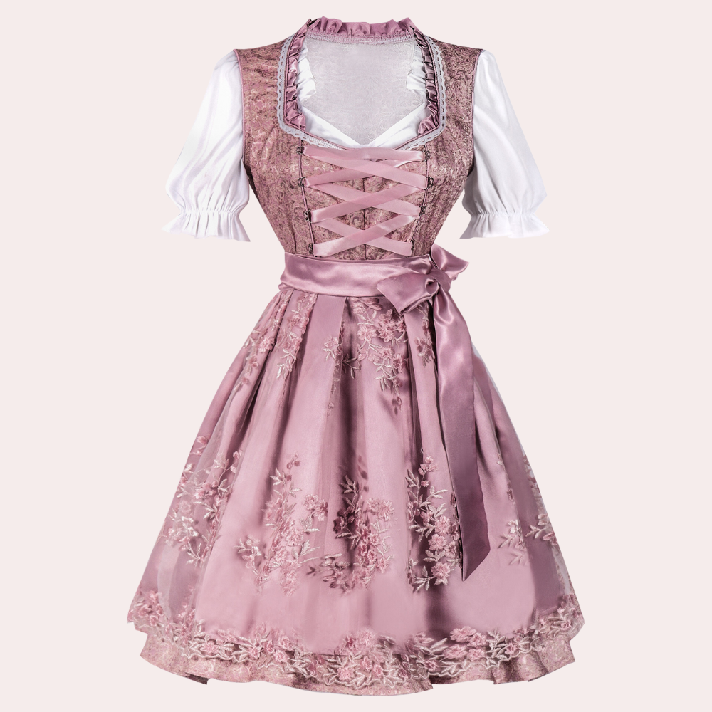 Oktoberfest Damen Dirndl Bestickt Mit Schürze | Traditionell