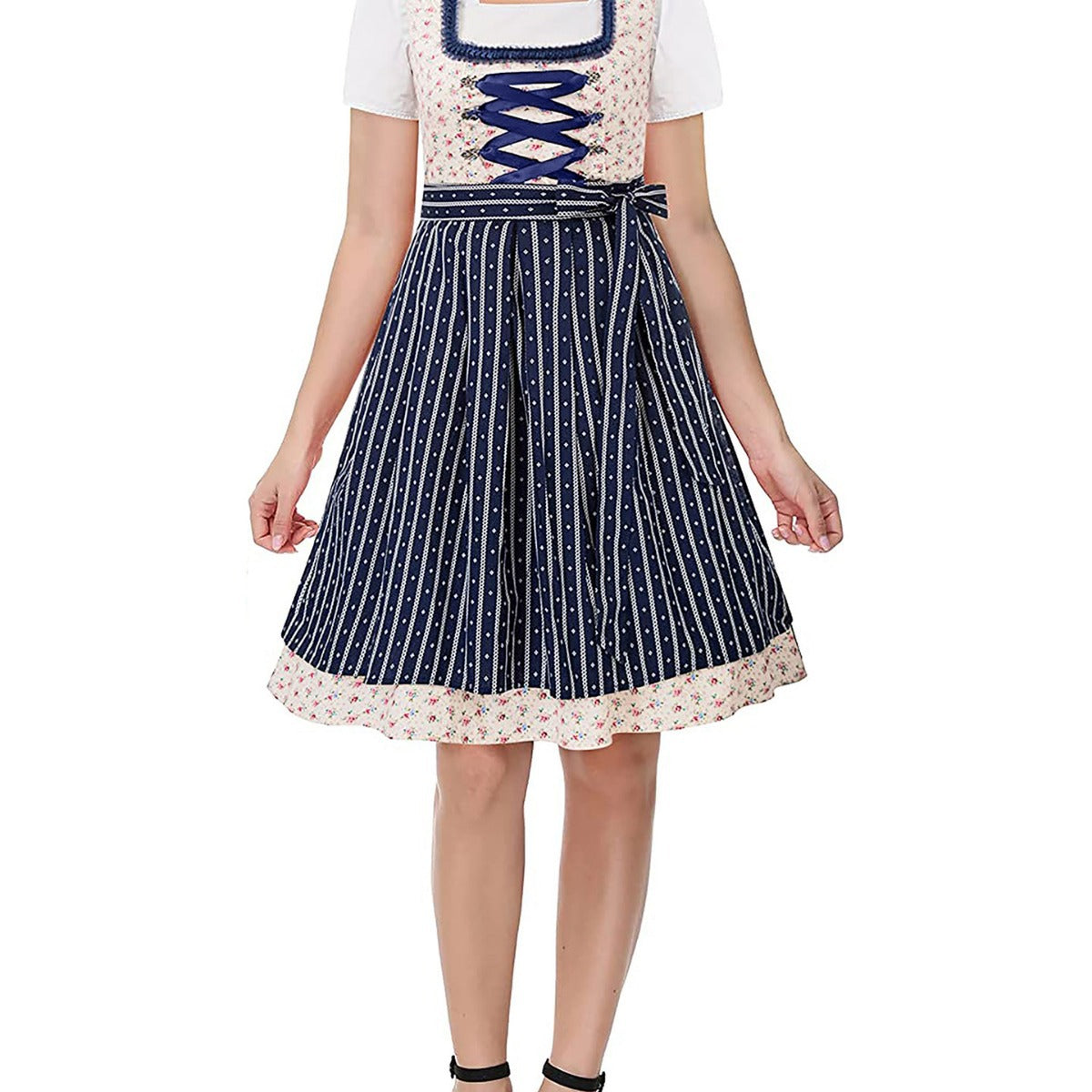 Oktoberfest Damen Dirndl Mit Schürze Und Muster | Tracht