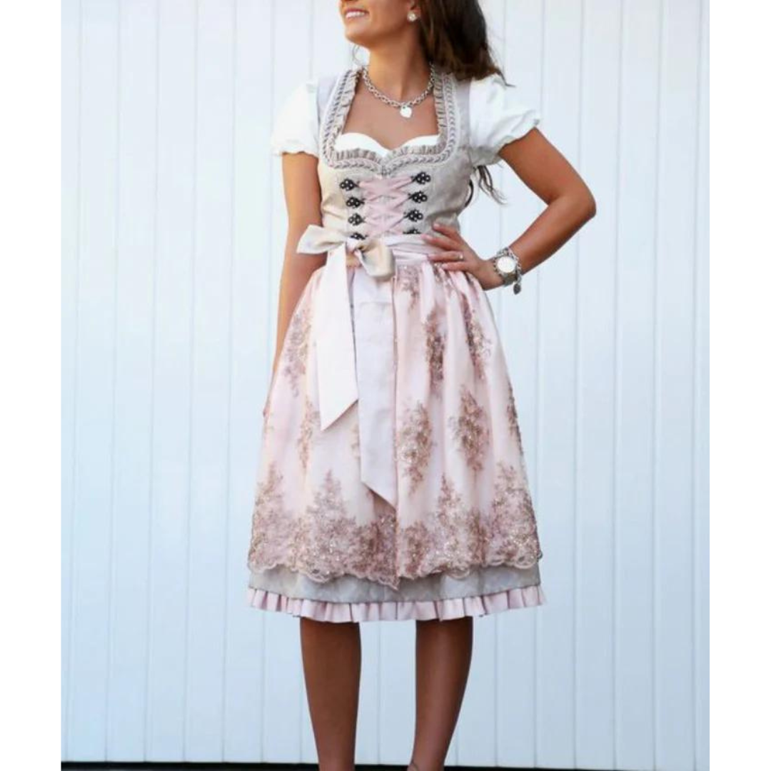 Oktoberfest Damen Dirndl Mit Schürze Und Schnürung | Midi