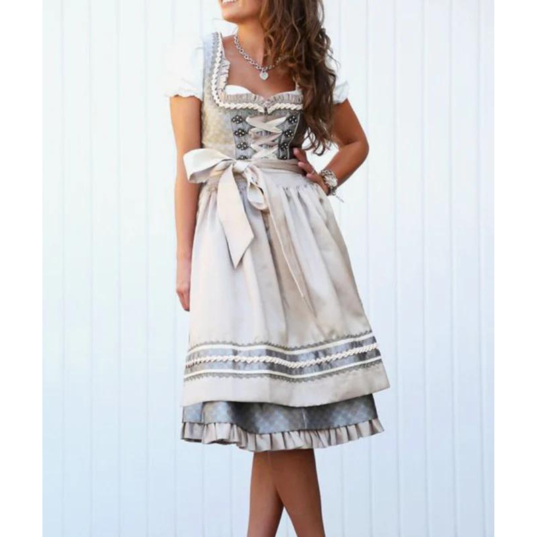 Oktoberfest Damen Dirndl Mit Schürze Und Schnürung | Midi