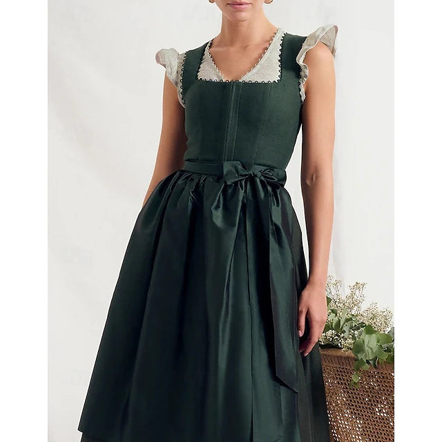 Oktoberfest Dirndl Kleid Für Damen Mit Glänzender Schürze | Festlich