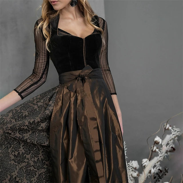 Oktoberfest Dirndl Kleid Für Damen Mit Schürze Und Musterrock | Festlich