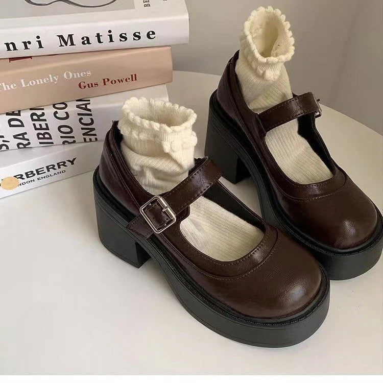 Oktoberfest-Dirndlschuhe Für Damen Mit Schnallenriemen | Plateau