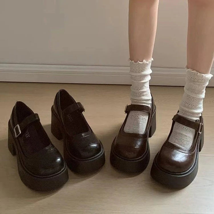 Oktoberfest-Dirndlschuhe Für Damen Mit Schnallenriemen | Plateau