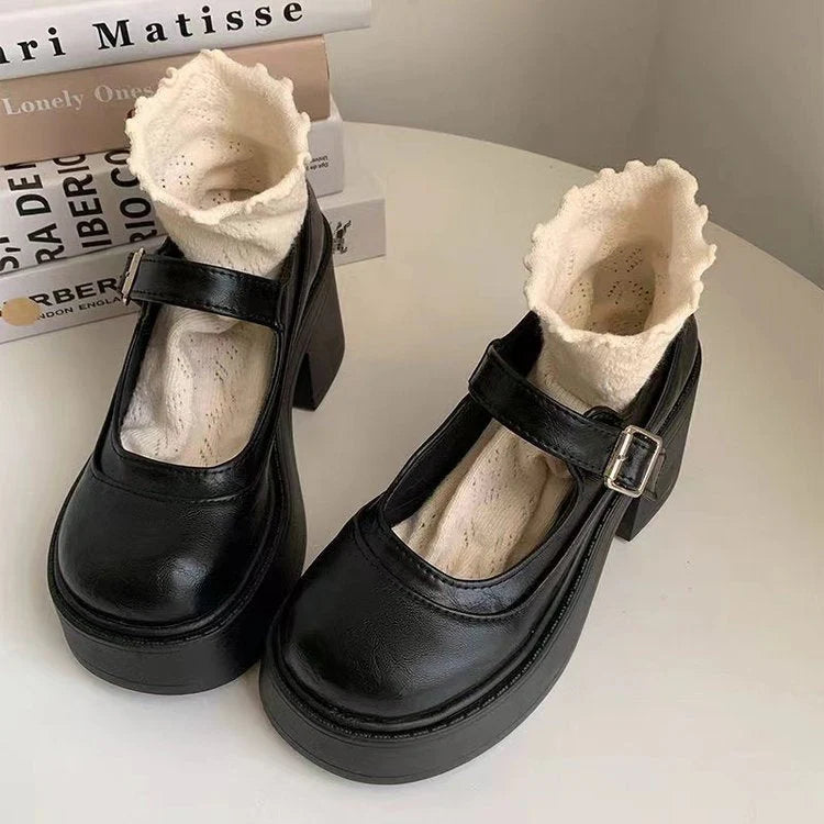 Oktoberfest-Dirndlschuhe Für Damen Mit Schnallenriemen | Plateau