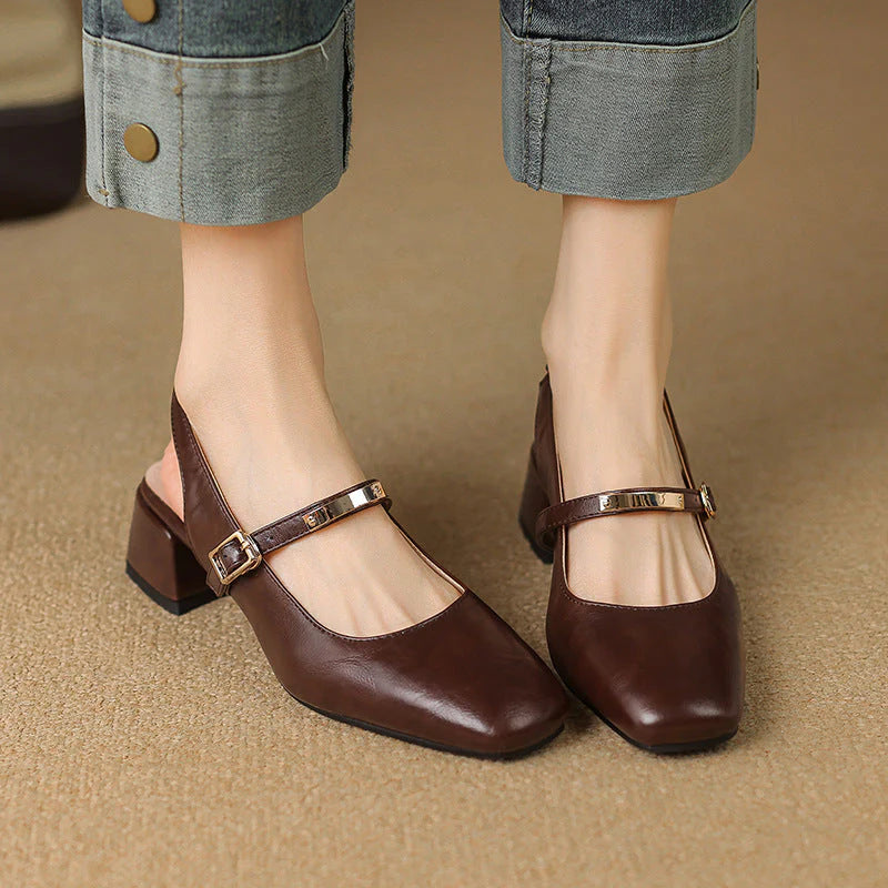 Oktoberfest-Slingbacks Dirndl Schuhe | Riemchen