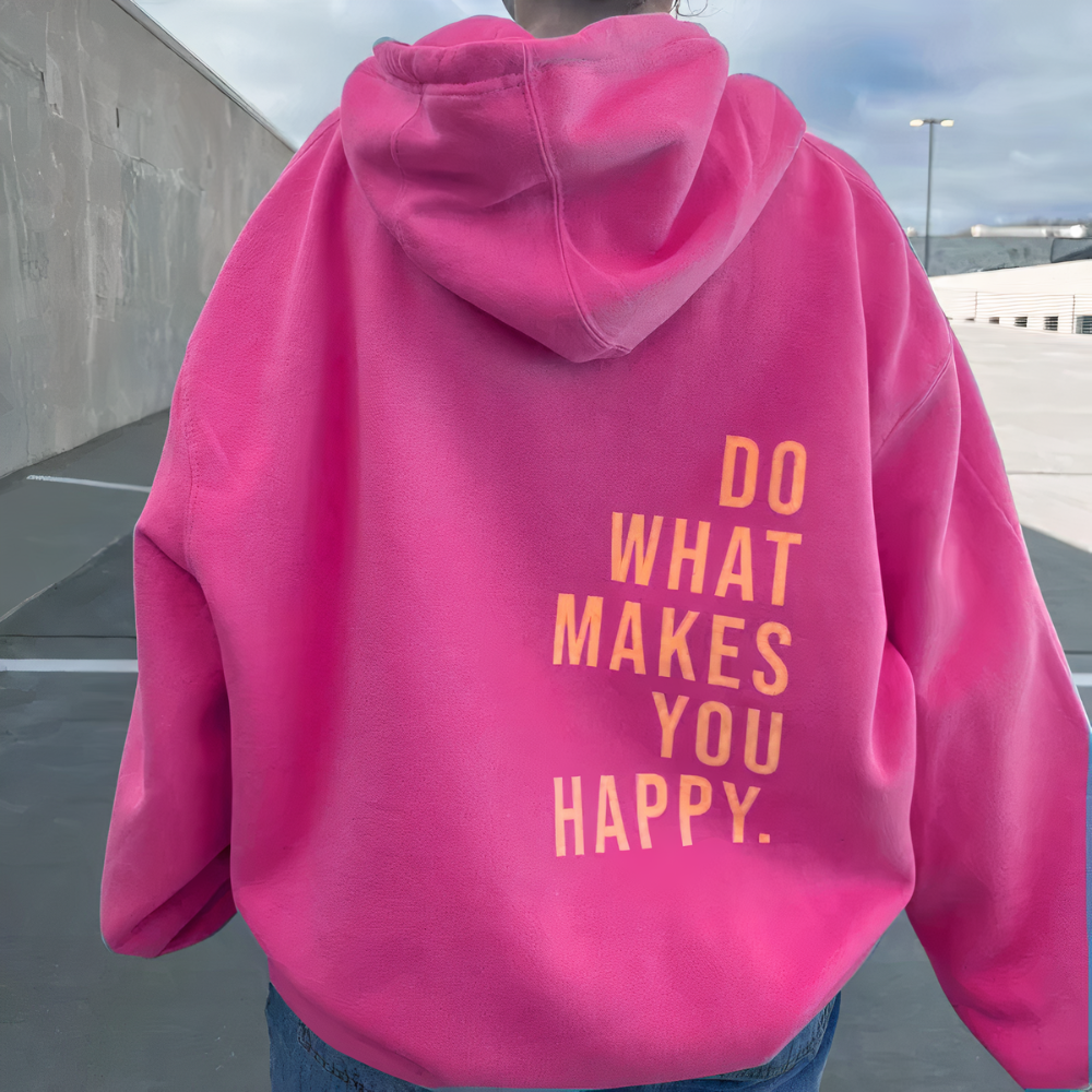 Oversize Damen Hoodie Mit Print | Warm
