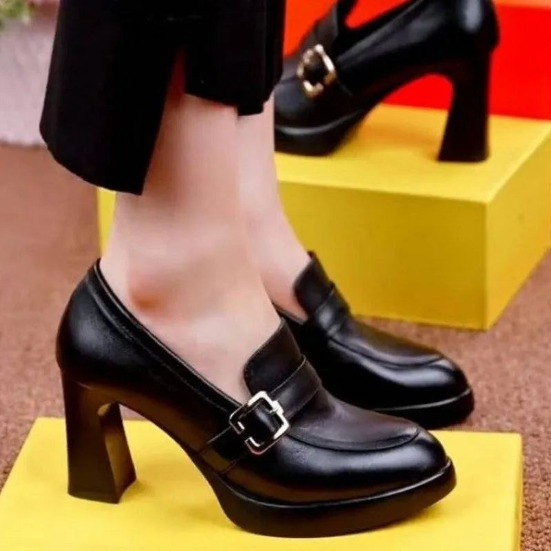 Schwarze Damen Dirndl Pumps Mit Schnalle | Oktoberfest