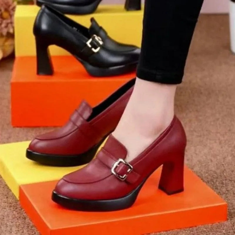 Schwarze Damen Dirndl Pumps Mit Schnalle | Oktoberfest