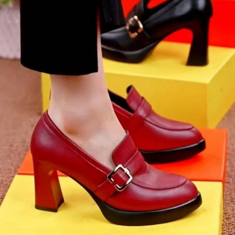 Schwarze Damen Dirndl Pumps Mit Schnalle | Oktoberfest