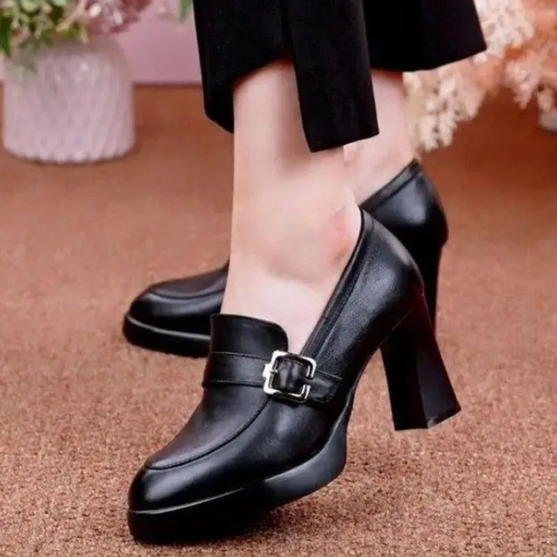 Schwarze Damen Dirndl Pumps Mit Schnalle | Oktoberfest