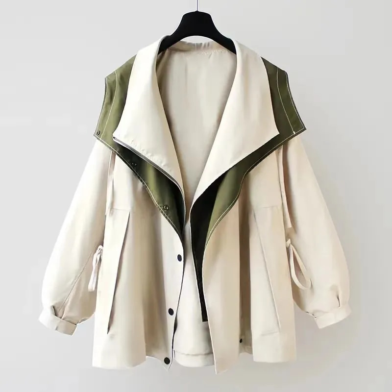 Übergangs Regenjacke Damen Mit Kapuze Und Kordelzug | Leichte