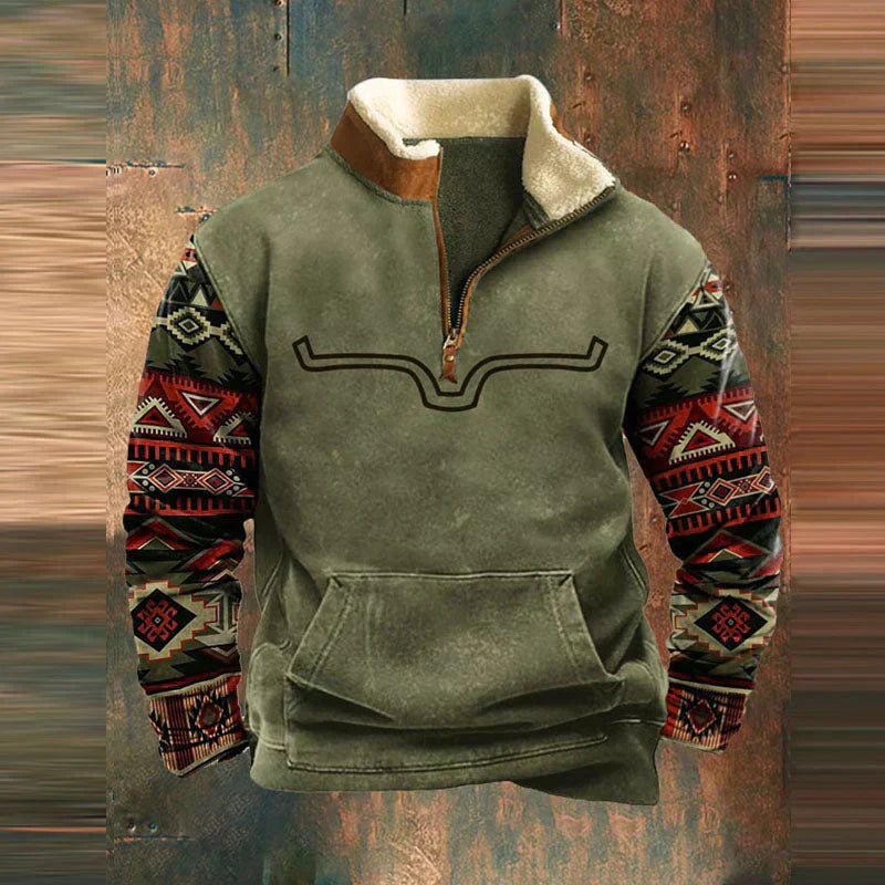 Winter Herren Fleece Winterjacke Mit Muster & Zipper | Warm