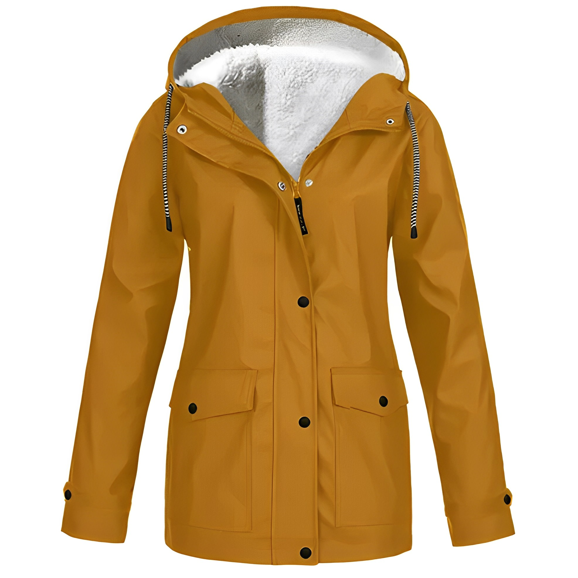 Winter Regenjacke Damen Mit Fleecefutter Und Kapuze | Warme