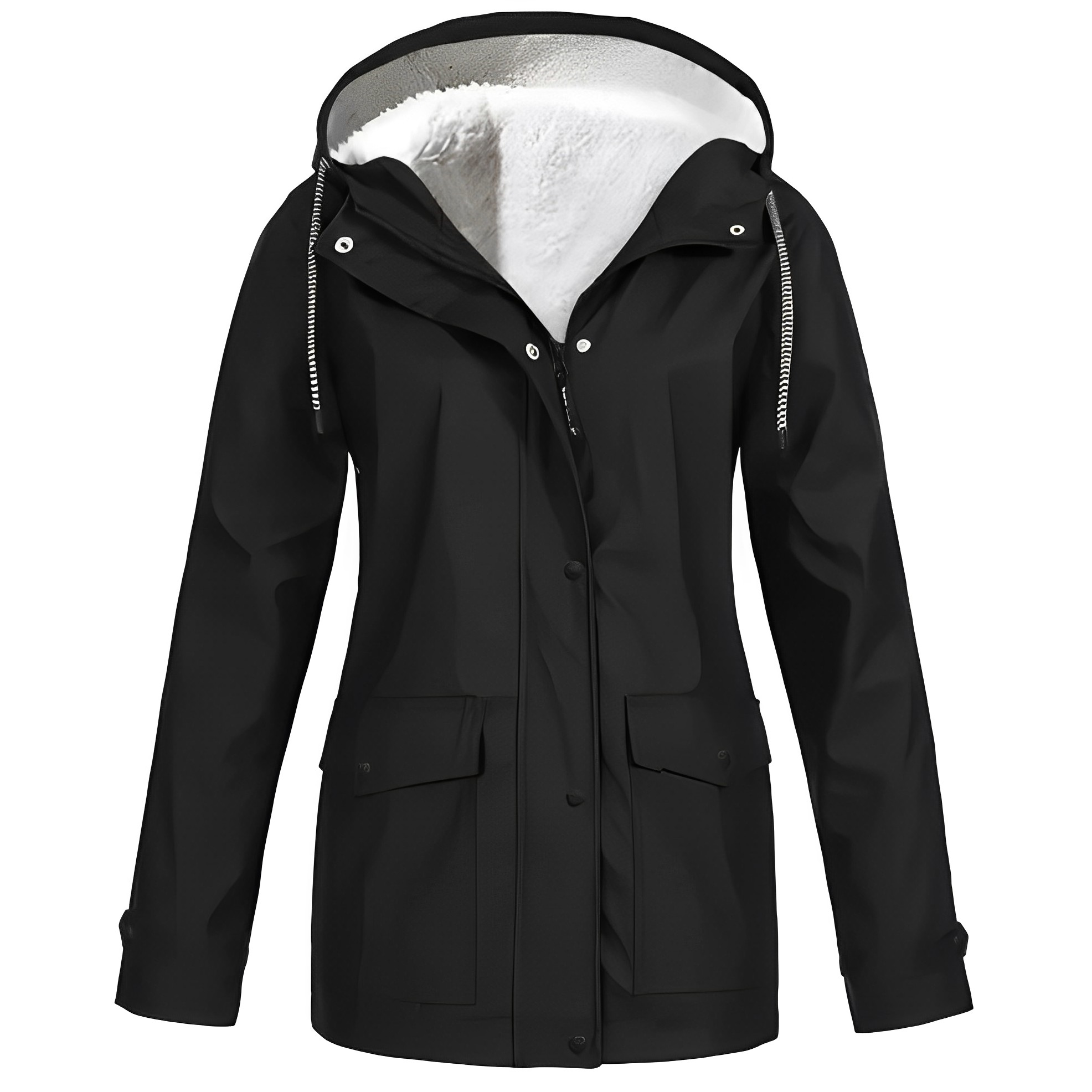 Winter Regenjacke Damen Mit Fleecefutter Und Kapuze | Warme