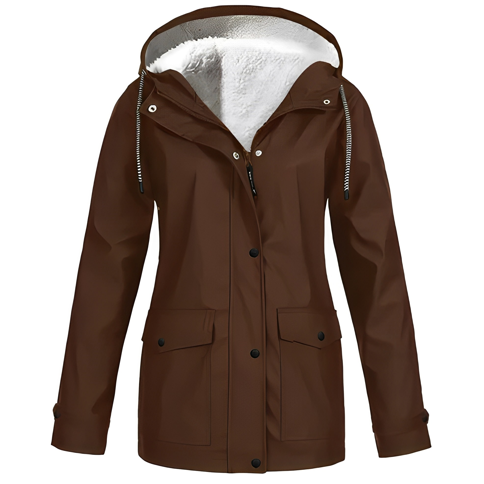 Winter Regenjacke Damen Mit Fleecefutter Und Kapuze | Warme